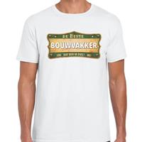Vintage de beste Bouwvakker cadeau / kado t-shirt Wit