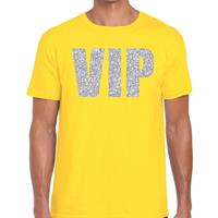 Bellatio VIP zilver glitter tekst t-shirt Geel