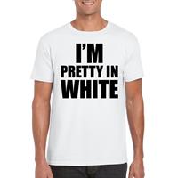 Bellatio I am pretty in white tekst t-shirt wit heren - Wit
