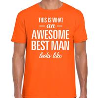 Bellatio This is what an awesome best man looks like cadeau t-shirt Oranje