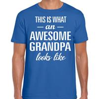 Bellatio Awesome Grandpa - geweldige opa cadeau vaderdag t-shirt Blauw