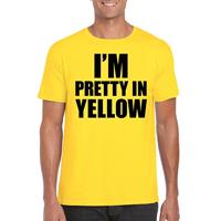 Bellatio I am pretty in yellow tekst t-shirt Geel