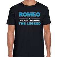 Bellatio Naam cadeau Romeo - The man, The myth the legend t-shirt Zwart