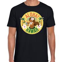 Bellatio Hawaii feest t-shirt / shirt Aloha Hawaii voor heren - Zwart