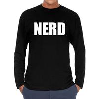 Bellatio Nerd long sleeve t-shirt zwart heren - Zwart