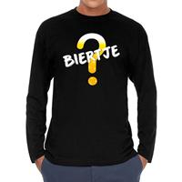 Bellatio Biertje Long sleeve t-shirt zwart heren - Zwart