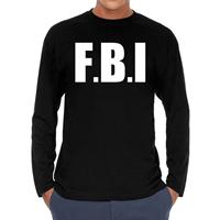 Bellatio F.B.I. Long sleeve t-shirt zwart heren - Zwart