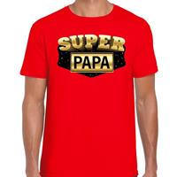 Bellatio Super papa cadeau t-shirt Rood