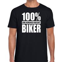 Bellatio 100% percent biker/ motorrijder t-shirt Zwart