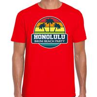 Bellatio Honolulu zomer t-shirt / shirt Honolulu bikini beach party voor heren - Rood