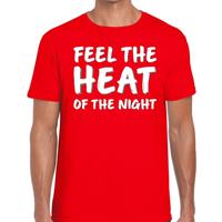 Bellatio Rood feest shirt - Feel te heat of the night voor heren