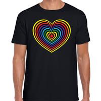 Bellatio Regenboog hart gay pride / parade Zwart