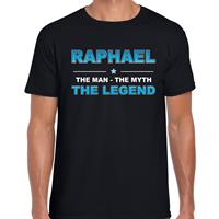 Bellatio Naam cadeau Raphael - The man, The myth the legend t-shirt Zwart