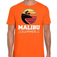 Bellatio Malibu zomer t-shirt / shirt Malibu summer voor heren - Oranje