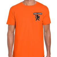 Bellatio Oranje supporter t-shirt voor heren - Holland zwarte leeuw op borst - Nederland supporter - EK/ WK shirt / outfit