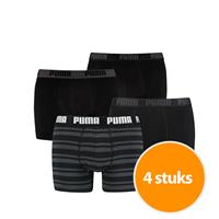 Puma boxershorts Combi Basic/Stripe Zwart 4-pack