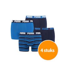 Puma boxershorts Combi Basic/Stripe Blauw 4-Pack