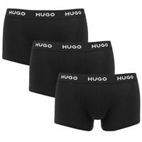 Hugo Herren Boxer Shorts, 3er Pack - Trunks Triplet Pack, Logo, Cotton Stretch, Schwarz