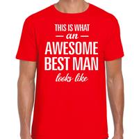 Bellatio This is what an awesome best man looks like cadeau t-shirt Rood