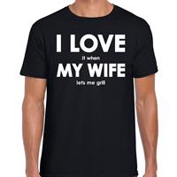 Bellatio I love it when my wife lets me grill shirt - grappig barbecuen hobby t-shirt Zwart