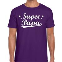 Bellatio Super papa t-shirt paars voor heren - Paars