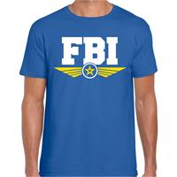 Bellatio FBI politie agent verkleed t-shirt blauw voor heren - federale politiedienst - verkleedkleding / tekst shirt