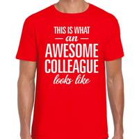Bellatio Awesome Colleague tekst t-shirt rood heren - heren fun tekst shirt Rood