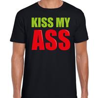 Bellatio Kiss my ass cadeau t-shirt Zwart