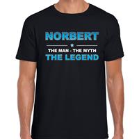 Bellatio Naam cadeau Norbert - The man, The myth the legend t-shirt Zwart