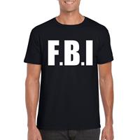 Bellatio Politie FBI tekst t-shirt Zwart