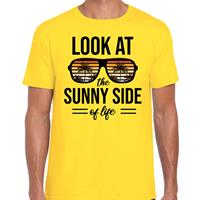Bellatio Sunny side feest t-shirt / shirt Look at the sunny side of life voor heren - Geel