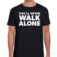 Bellatio You'll never walk alone tekst t-shirt Zwart