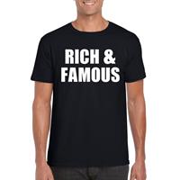 Bellatio Rich && famous tekst t-shirt Zwart
