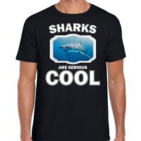 Bellatio Dieren haaien t-shirt Zwart