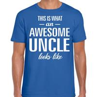 Bellatio Awesome Uncle - geweldige oom cadeau t-shirt Blauw