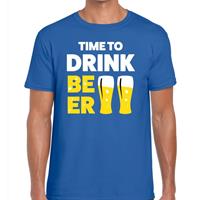 Bellatio Time to drink Beer heren shirt Blauw