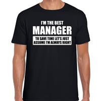 Bellatio The best manager cadeau t-shirt Zwart