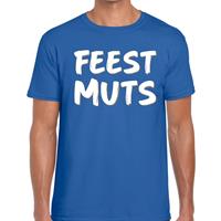 Bellatio Blauw fun tekst t-shirt - Feestmuts - voor heren