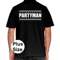 Bellatio Partyman grote maten poloshirt Zwart