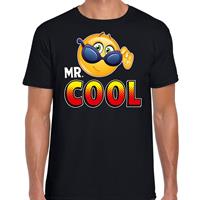Bellatio Funny emoticon t-shirt Mr.Cool Zwart