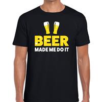 Bellatio Beer made me do it fun t-shirt Zwart