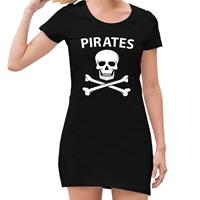 Bellatio Piraten verkleed jurkje met doodshoofd Zwart