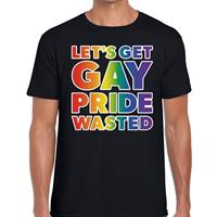 Bellatio Lets get gay pride wasted t-shirt - Zwart