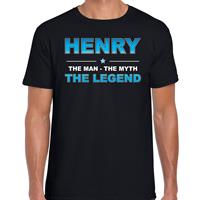 Bellatio Naam cadeau Henry - The man, The myth the legend t-shirt Zwart