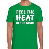 Bellatio Groen feest shirt - Feel te heat of the night voor heren