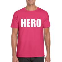 Bellatio Hero tekst t-shirt Roze