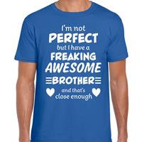 Bellatio Freaking awesome Brother / geweldige broer cadeau t-shirt Blauw