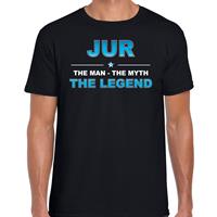 Bellatio Naam cadeau Jur - The man, The myth the legend t-shirt Zwart