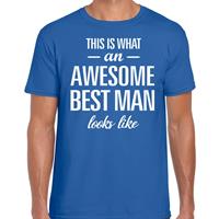 Bellatio This is what an awesome best man looks like cadeau t-shirt Blauw