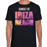 Bellatio Sunset beach t-shirt / shirt Sunset at Ibiza Beach voor heren - Zwart